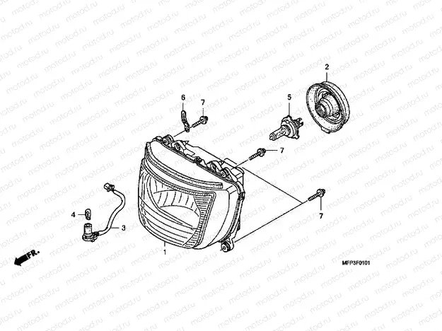 F-1-1 HEADLAMP (CB1300S / CB1300SA)
