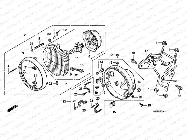 F-1-1 HEADLAMP (CBF600N / NA)