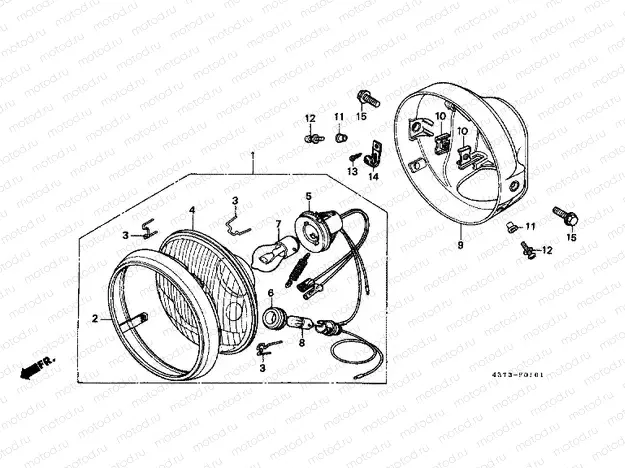 F-1-1 HEADLAMP (EXCEPT XL125SZ, A, B, C-CM)