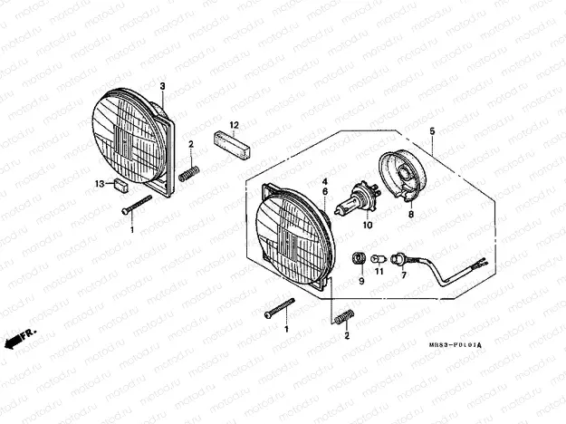 F-1-1 HEADLAMP (F / G)