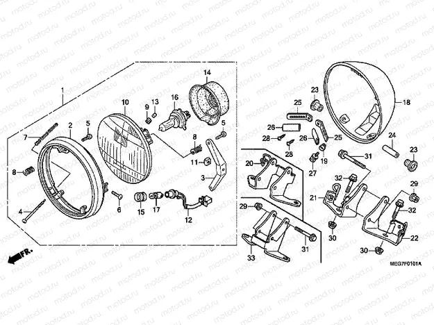 F-1-1 HEADLAMP (VT750C2B-ED / C2S / S)