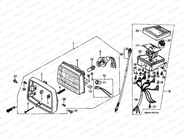 F-1-1 HEADLIGHT / SPEEDOMETER (C90E / MF / G / MG / N / MN)