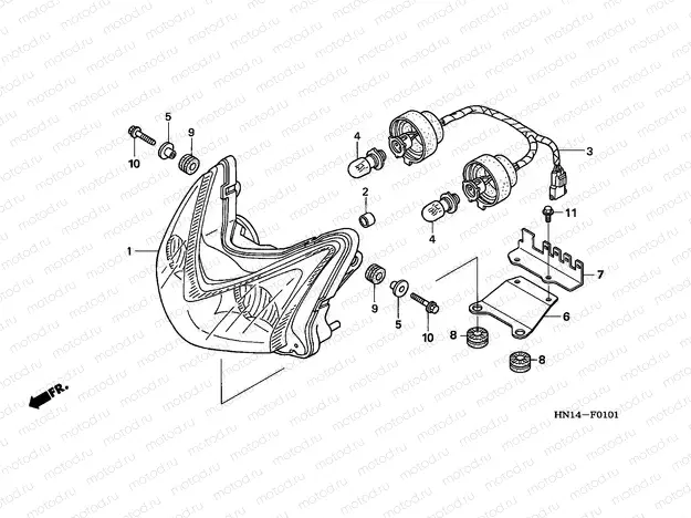 F-1-1 HEADLIGHT (TRX400EX5,6)