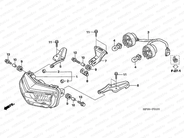 F-1-1 HEADLIGHT (TRX450R6,7,8 / ER6,7,8)