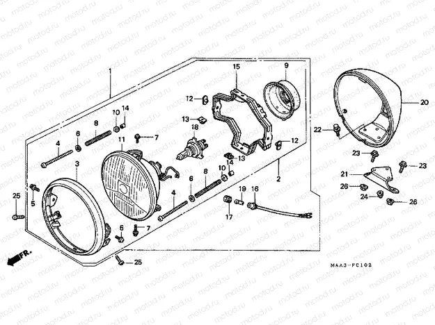 F-1-2 HEADLAMP (VT1100C2)
