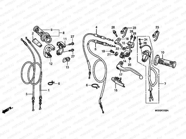 F-1 HANDLE LEVER / SWITCH / CABLE (CRF450R2,3)