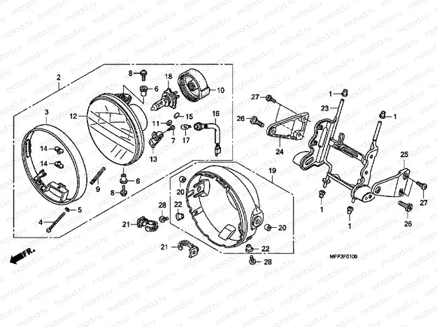 F-1 HEADLAMP (CB1300 / CB1300A)
