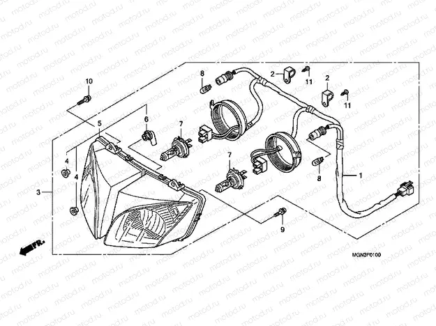 F-1 HEADLAMP (CBF600S / SA)
