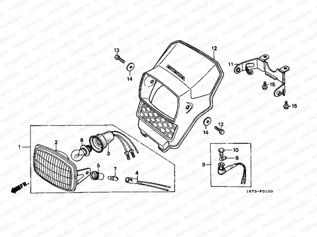 F-1 HEADLAMP (DK / E / ED / N)