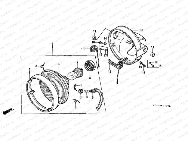 F-1 HEADLAMP (E / ED / F / SD / SW)