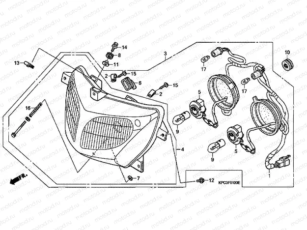 F-1 HEADLAMP (XL125V1 / 2/3/4/5/6)