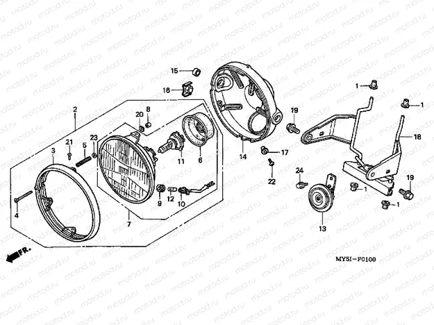F-1 HEADLIGHT (CB500)