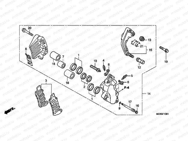 F-10-1 B. FRONT BRAKE CALIPER