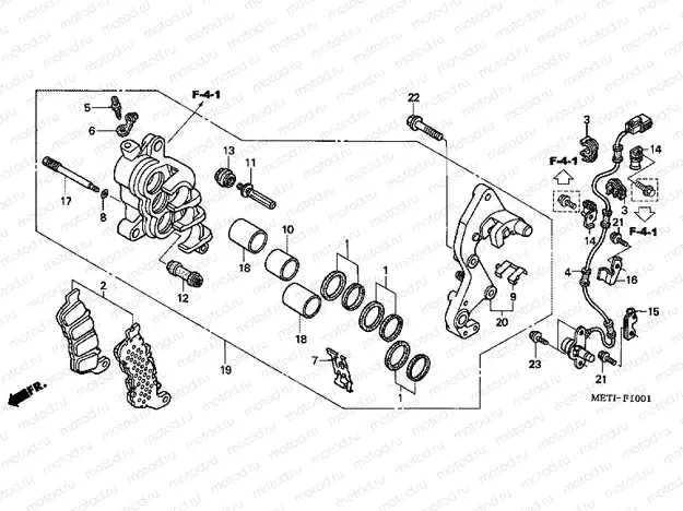 F-10-1 FRONT BRAKE CALIPER (CBF500A)
