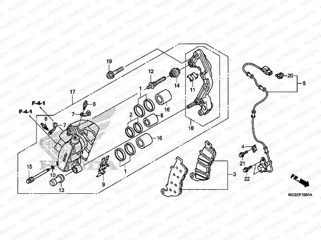 F-10-1 FRONT BRAKE CALIPER (NC700SA / SD)