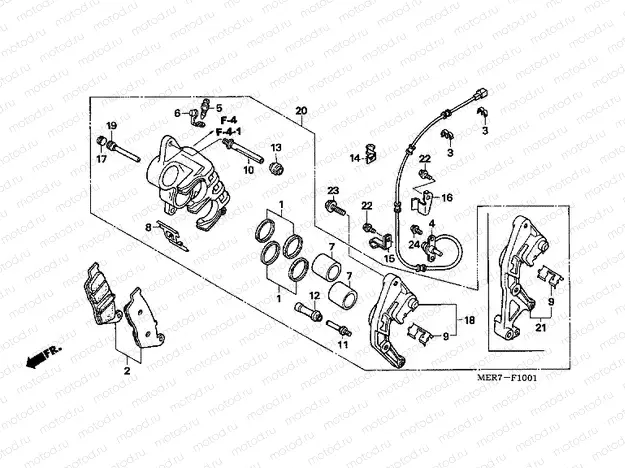 F-10-1 FRONT BRAKE CALIPER (R.) (CBF600S6.8 / SA6 / N6.8 / NA6)