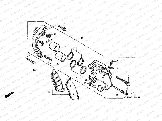 F-10-1 FRONT BRAKE CALIPER (VT1100C2)