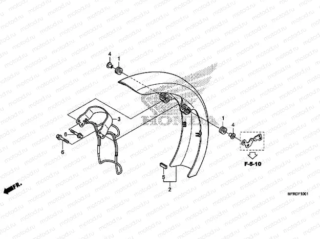 F-10-1 FRONT FENDER (VT1300CXA)