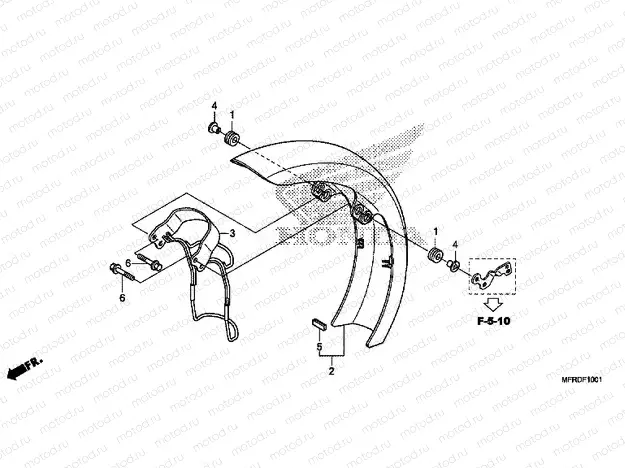 F-10-1 FRONT FENDER (VT1300CXA)