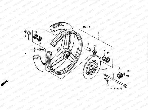 F-10-1 FRONT WHEEL (CB125TDJ / TP)