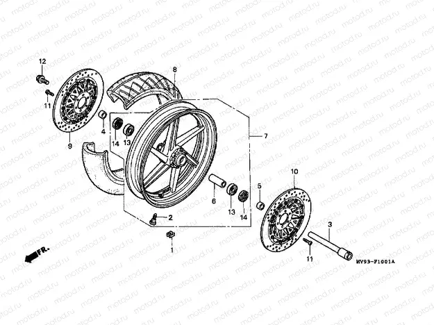 F-10-1 FRONT WHEEL (CBR600FS / 3S / T / 3T / SET)