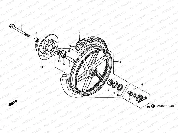 F-10-1 FRONT WHEEL (FS125C1-3 / CM1 / MC2-3)
