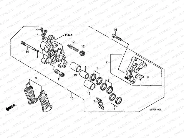 F-10-1 J. FRONT BRAKE CALIPER (ABS)