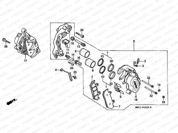 F-10 FRONT BRAKE CALIPER (CBR1000FH / FJ / FM)