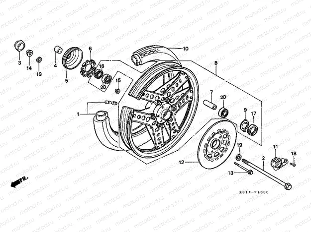 F-10 FRONT WHEEL (CB125TDC / TDE)