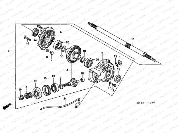F-10 MAIN TRANSMISSION DRIVE GEAR / REAR AXLE HALF AXLE