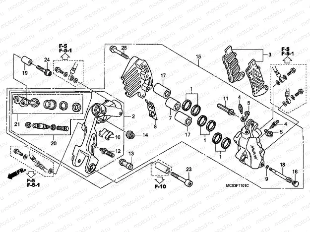 F-11-1 B. FRONT BRAKE CALIPER