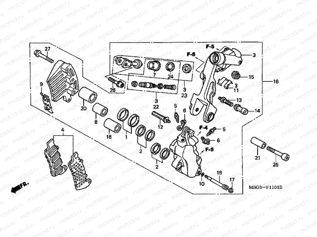 F-11-1 B. FRONT BRAKE CALIPER