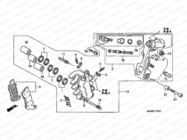 F-11-1 B. FRONT BRAKE CALIPER