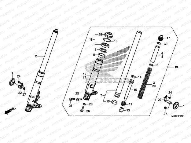 F-11-1 FRONT FORK (CB1100NA / NAD)