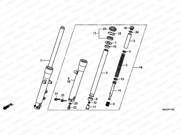 F-11-1 FRONT FORK (VT750C2S)
