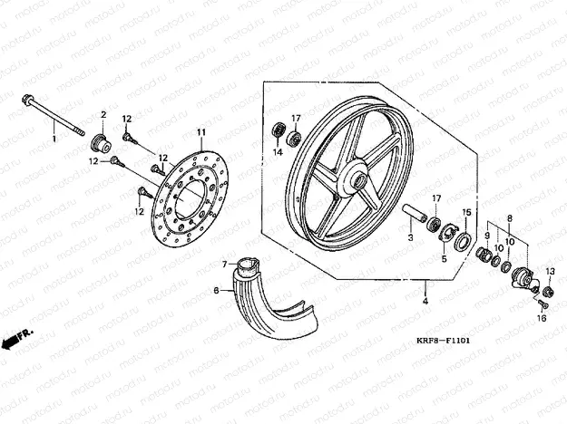 F-11-1 FRONT WHEEL (MOLDED / DISC BRAKE)