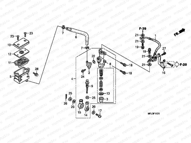 F-11-1 REAR MASTER CYLINDER (CBR600RA)