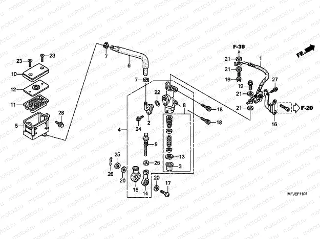 F-11-1 REAR MASTER CYLINDER (CBR600RA)