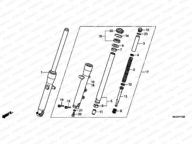 F-11-2 FRONT FORK (VT750S)