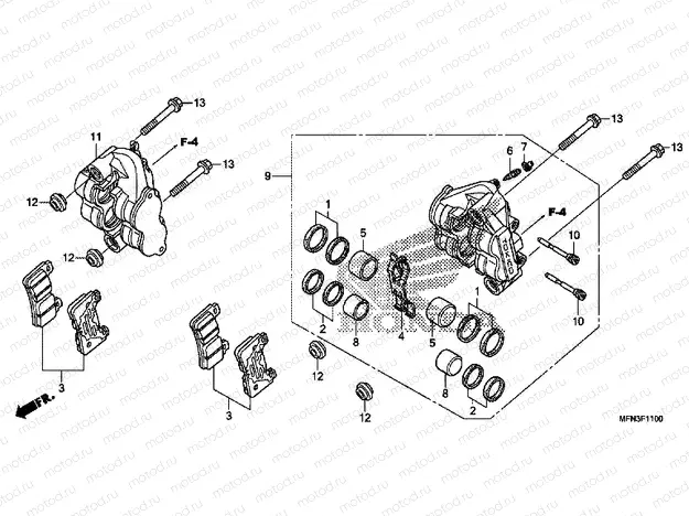 F-11 FRONT BRAKE CALIPER (CB1000R)
