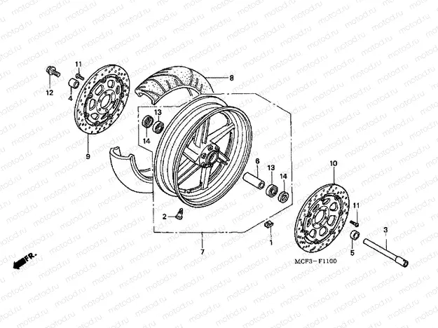 F-11 FRONT WHEEL (VTR1000SPY / 1)