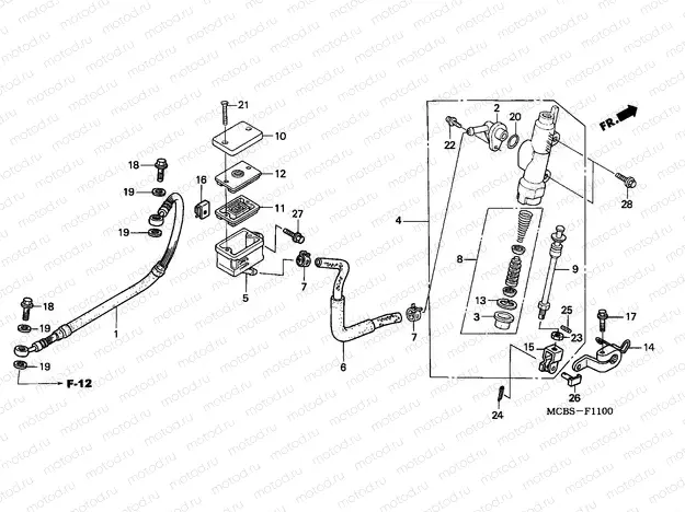 F-11 REAR BRAKE MASTER CYLINDER