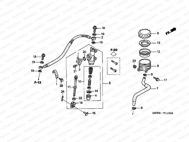 F-11 REAR MAIN BRAKE CYLINDER