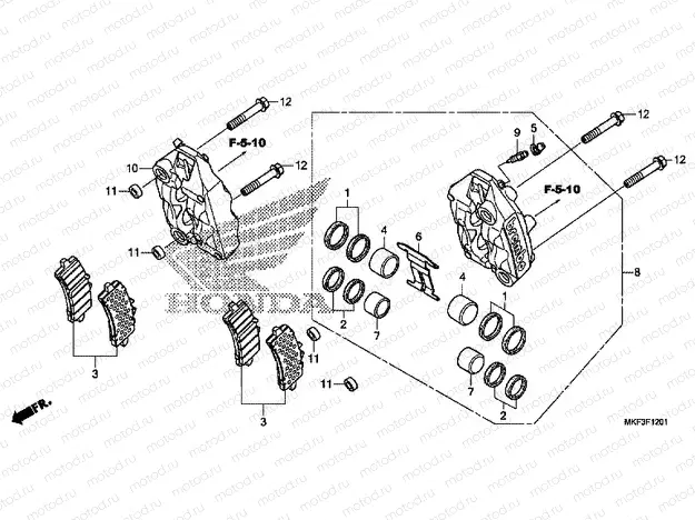 F-12-1 FRONT BRAKE CALIPER (CBR1000S1 / S2)