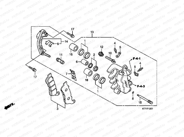 F-12-1 FRONT BRAKE CALIPER (SH125 / R / 150 / R)
