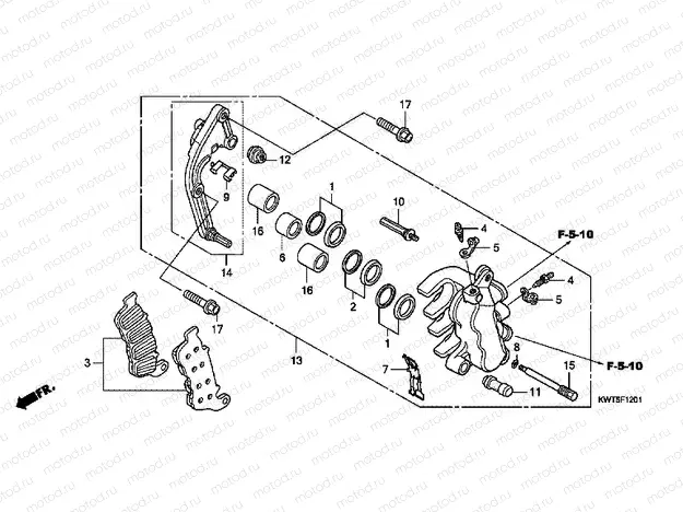 F-12-1 FRONT BRAKE CALIPER (XRE300A)