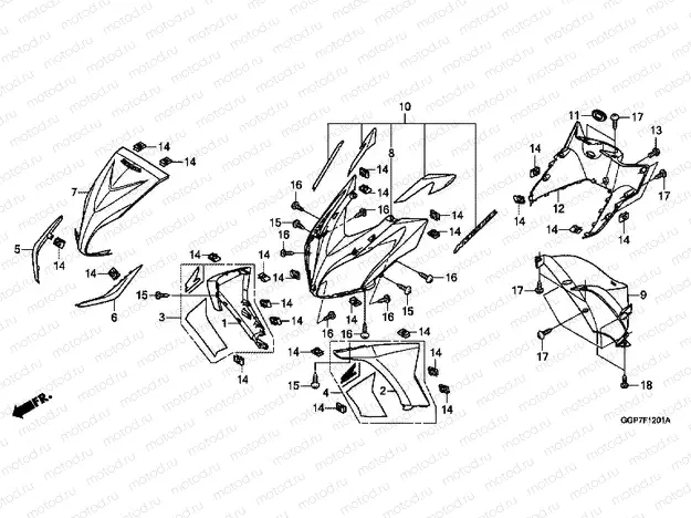 F-12-1 FRONT COVER / INTERIOR COVER (NSC502WH / T2)