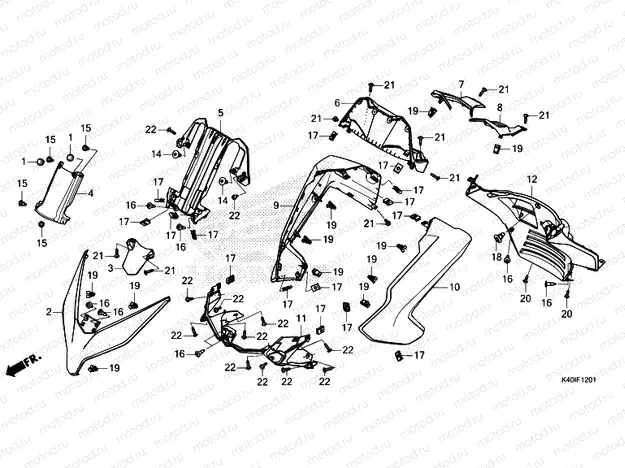 F-12-1 FRONT COVER/METER PANEL