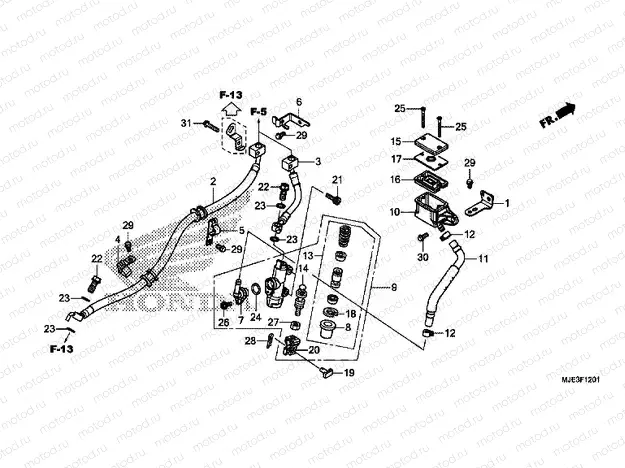 F-12-1 REAR BRAKE MASTER CYLINDER (CBR650FA)