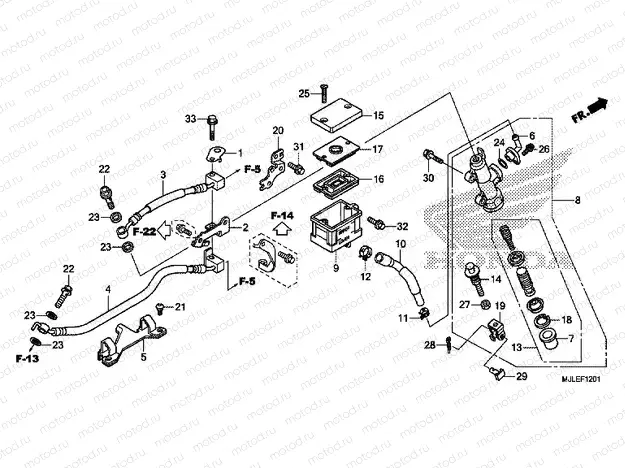F-12-1 REAR BRAKE MASTER CYLINDER (NC700SD / 750SD / 750SA)